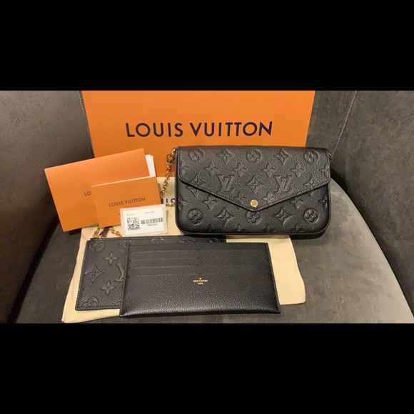 Louis Vuitton Handbags - Louis Vuitton Felicie Pochette Empreinte Noir